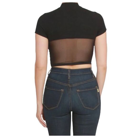 Ribbed Knit Corset Style Crop Top - Picture 2 of 7